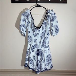 Women’s White and Blue romper